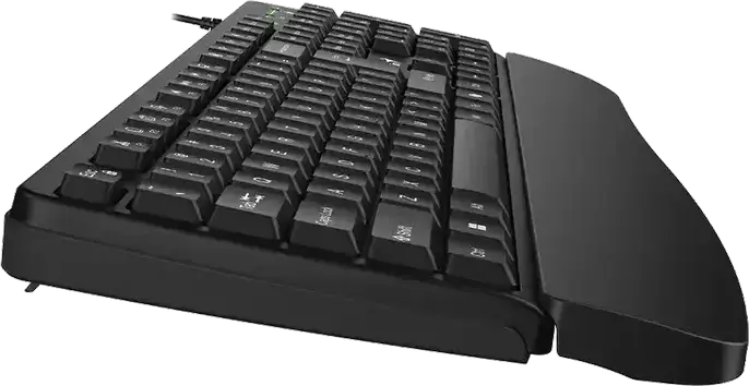Genius KB-123 Wired Full-Size Membrane Keyboard, USB Plug and Play, Dedicated AI Copilot Key, 12 Multimedia Shortcut Keys, Spill-Resistant, Palm Rest, Color: Black