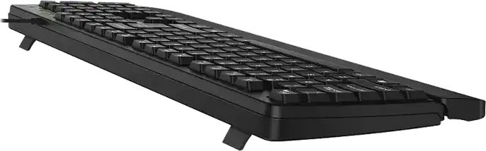 Genius KB-123 Wired Full-Size Membrane Keyboard, USB Plug and Play, Dedicated AI Copilot Key, 12 Multimedia Shortcut Keys, Spill-Resistant, Palm Rest, Color: Black