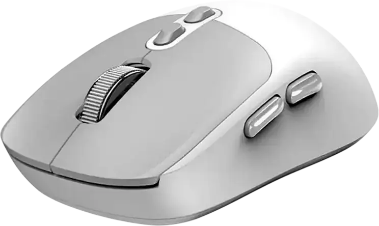 Genius NX-8080S BT Wireless Mouse, White/Grey, Dual Mode Bluetooth 5.3 & 2.4GHz, 1600 DPI Optical Sensor, 7 Buttons with AI Copilot Key, Silent Click, Ambidextrous
