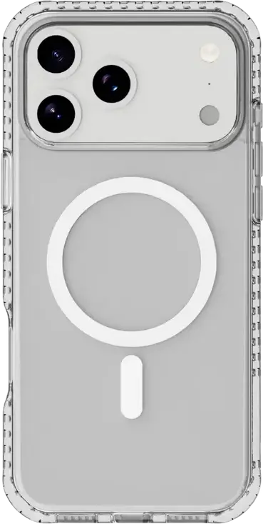 Cellularline Tetra Force Strong Guard Case for Apple iPhone 17 Pro, Transparent Flexible TPU Rubber Cover with Reinforced Corners and MagSafe Support