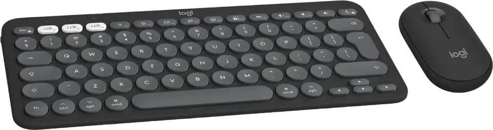 Logitech Pebble 2 Combo for Mac (920-012244) Wireless Keyboard K380s and Mouse M350s, Graphite, Bluetooth Low Energy, Silent Touch, Multi-Device Easy-Switch