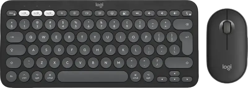 Set Tastatură + Mouse Logitech Pebble 2 Combo pentru MAC, Fără fir, Negru