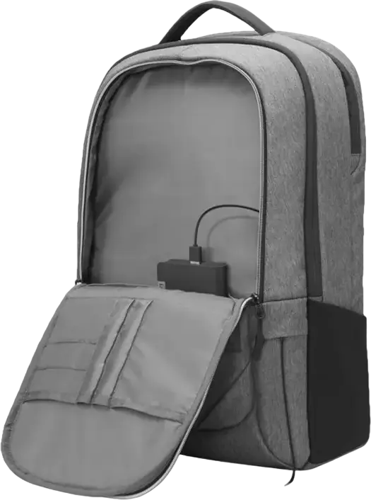 Рюкзак для ноутбука Lenovo Business Casual 17 дюймов 4X40X54260, водостойкий полиэстер, объем 24 л, цвет антрацит, ремень для чемодана, мягкие ручки