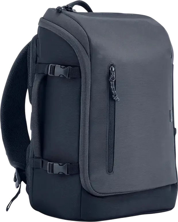Rucsac Laptop HP Travel 25 6B8U4AA, Extensibil de la 25L la 30L, pentru Laptopuri de 15.6 inch, Material Plastic Reciclat, Rezistent la Apă, Iron Grey