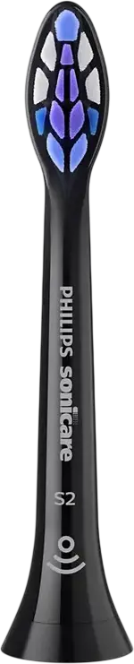 Philips Sonicare HX6052/88 Replacement Brush Heads, 2 Pack, Extra-Soft Bristles for Sensitive Teeth and Gums, Bio-based Plastic, Black