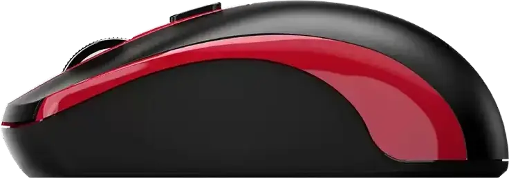 Genius ECO-8150 Copilot Wireless Rechargeable Optical Mouse, Red, 1200 DPI, 2.4GHz USB-A Receiver, AI Copilot Key, Ambidextrous, USB-C Charging