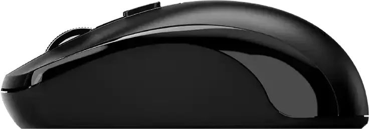 Genius ECO-8150 Copilot Wireless Rechargeable Optical Mouse, Black, 1200 DPI, 2.4GHz USB-A Receiver, AI Copilot Key, Ambidextrous, USB-C Charging
