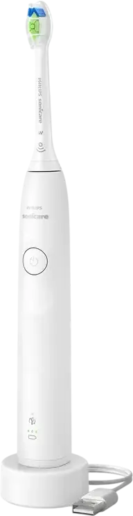 Philips Sonicare HX7110/02 Series 5500 Rechargeable Sonic Electric Toothbrush, 62k Movements/min, 2 Modes, Pressure Sensor, W Optimal White Head, Travel Case, White