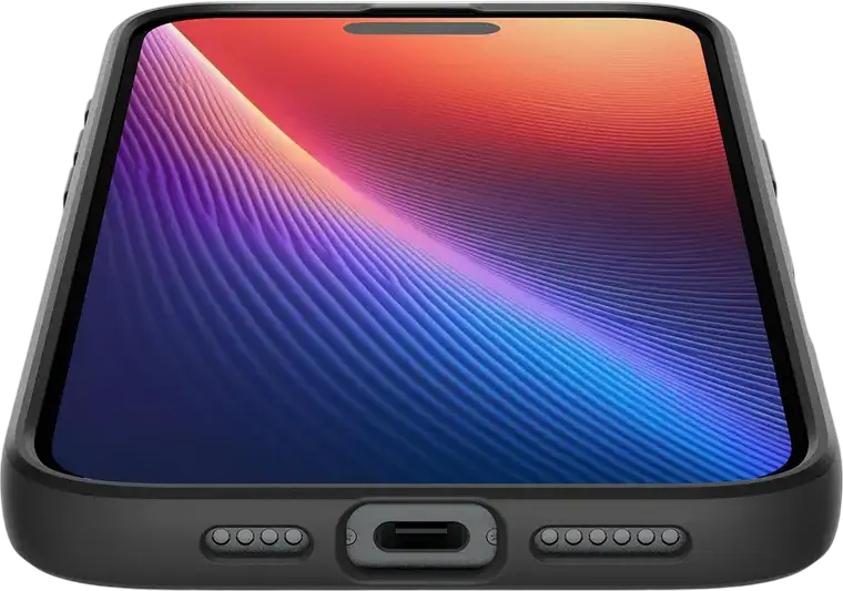 Husa Spigen Liquid Air pentru iPhone 16 Plus, Protectie din TPU Flexibil cu Textura Geometrica Antiderapanta si Margini Ridicate pentru Ecran si Camera
