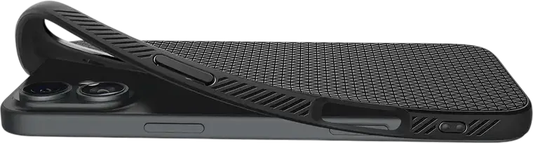Husa Spigen Liquid Air pentru iPhone 16 Plus, Protectie din TPU Flexibil cu Textura Geometrica Antiderapanta si Margini Ridicate pentru Ecran si Camera