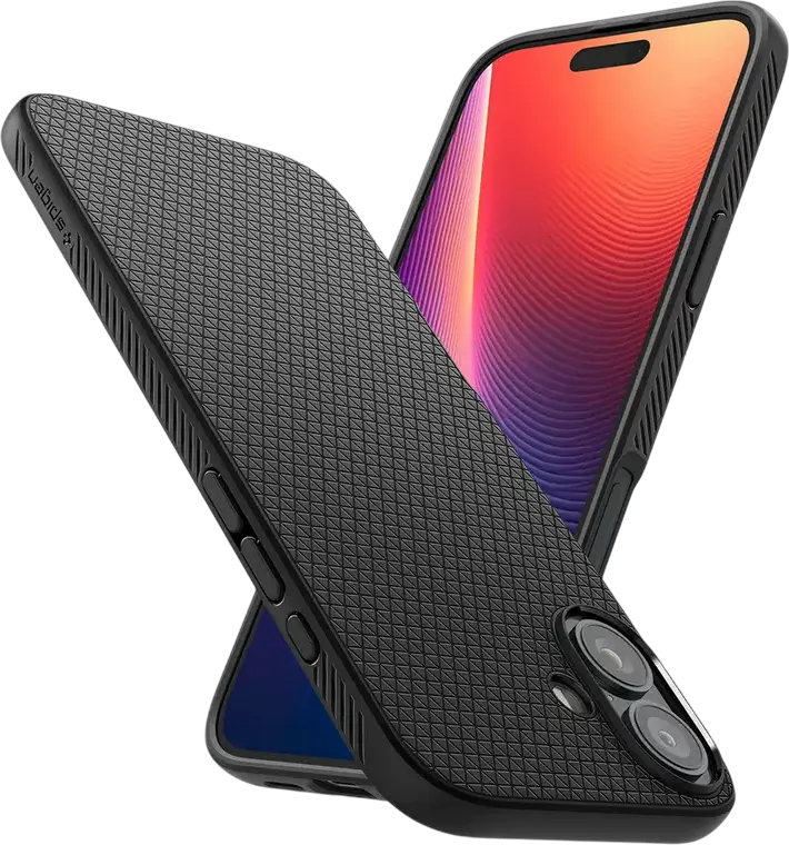 Husa Spigen Liquid Air pentru iPhone 16 Plus, Protectie din TPU Flexibil cu Textura Geometrica Antiderapanta si Margini Ridicate pentru Ecran si Camera