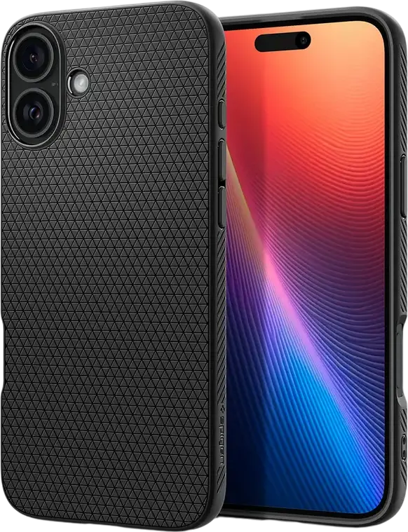Husa Spigen Liquid Air pentru iPhone 16 Plus, Protectie din TPU Flexibil cu Textura Geometrica Antiderapanta si Margini Ridicate pentru Ecran si Camera