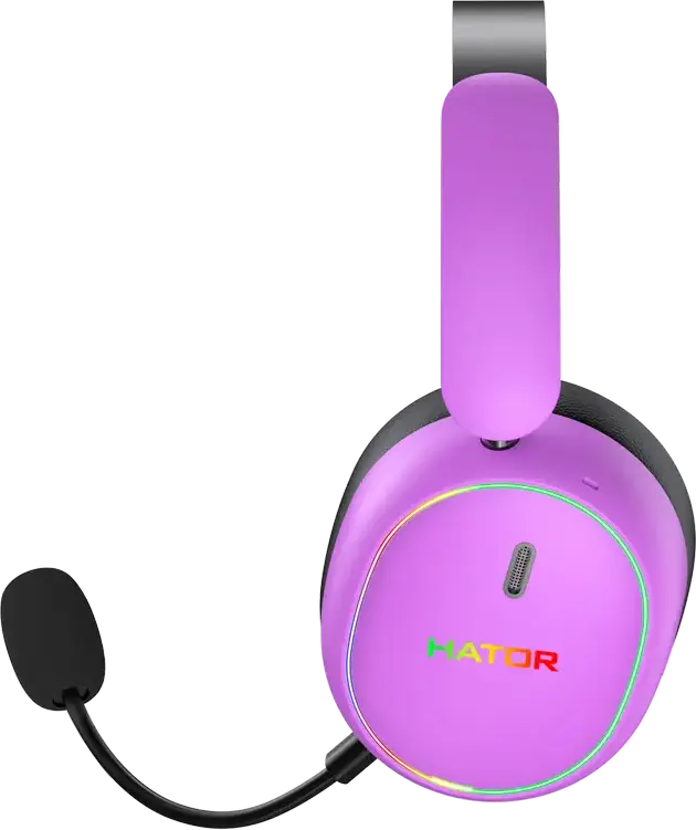 Casca Gaming HATOR Phoenix 2 Wireless ESH42, Wireless/Wired, Audio Hi-Res LDAC, Anulare Zgomot Hybrid ANC, Bluetooth 5.4 și 2.4GHz, Drivere Neodimiu 40mm, RGB, Microfon Detasabil