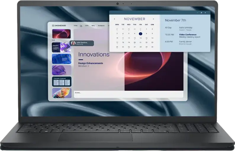 Laptop Business 15,6" DELL Pro 15 Essential PV15255, Carbon Black, AMD Ryzen 5 7520U, 8GB/512GB, Windows 11 Home