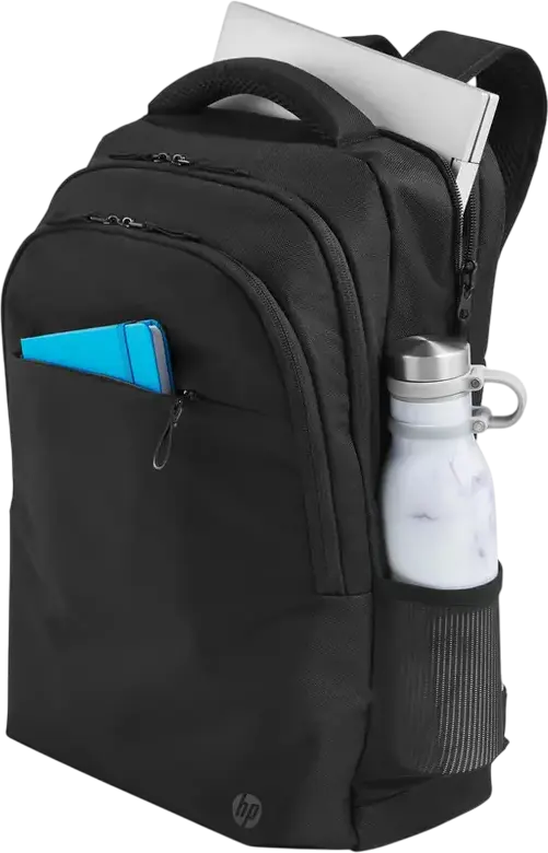Рюкзак для ноутбука HP Professional 17.3-inch Backpack 500S6AA, черный, влагозащитный, с RFID-карманом, из переработанного океанического пластика