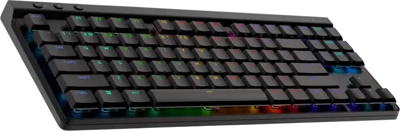Tastatură Gaming Mecanică Logitech G515 Lightspeed TKL Low-Profile, Switch-uri Tactile GL, Conectivitate Tri-mod Wireless Bluetooth USB, RGB LIGHTSYNC, Capace PBT