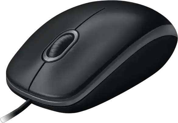 Mouse Optic cu Fir Logitech B100 USB, Negru, 800 DPI, 3 Butoane, Design Ambidextru, Cablu 1.8m, Compatibil cu Windows, MacOS, Chrome OS