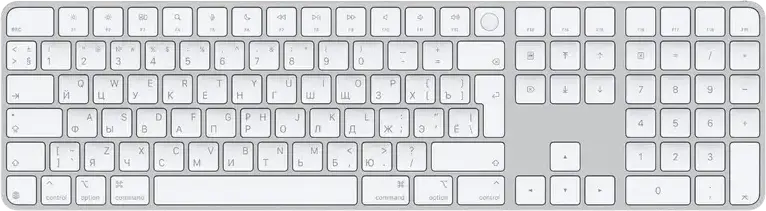 Tastatură Apple Magic Keyboard with Touch ID and Numeric Keypad A3119 USB-C, Fără fir, Alb