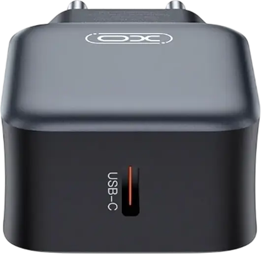XO L153 Wall Charger 20W Fast Charging AC Adapter with USB Type-C PD QC, EU Plug, ABS Plastic, Overcharge and Short-Circuit Protection, Black