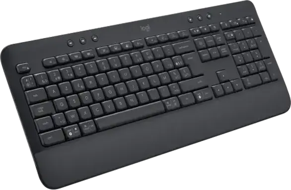 Logitech Signature K650 Wireless Full-Size Membrane Keyboard, Bluetooth & Logi Bolt USB, Integrated Palm Rest, Spill-Resistant, Graphite, Windows macOS Linux