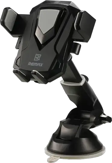 Remax RM-C26 Transformer Car Phone Holder, 360 Degree Rotation, Gel Strong Absorption Dashboard and Windscreen Mount, Adjustable Height 10-16.5 cm, Color: Black