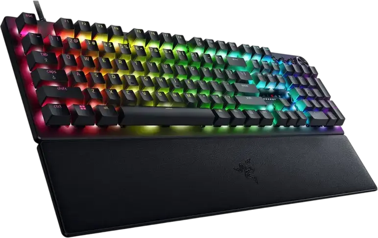 Tastatură Gaming Razer Huntsman V3 Pro cu fir, Layout Englezesc, Switchuri Mecanice Analog Optical Gen-2, Rapid Trigger, Actuare Reglabilă, RGB, Polling 8000Hz, Negru