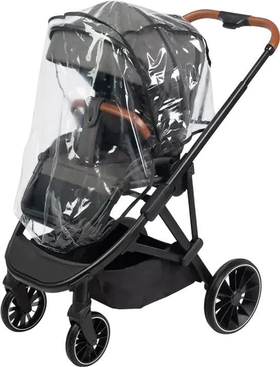 Caretero Ratio Baby Stroller Buggy, Dark Gray, Reversible Seat, 0-4 Years, Max 22kg, Adjustable Handle, EVA Foam Wheels, 5-Point Harness, with Rain Cover and Footmuff