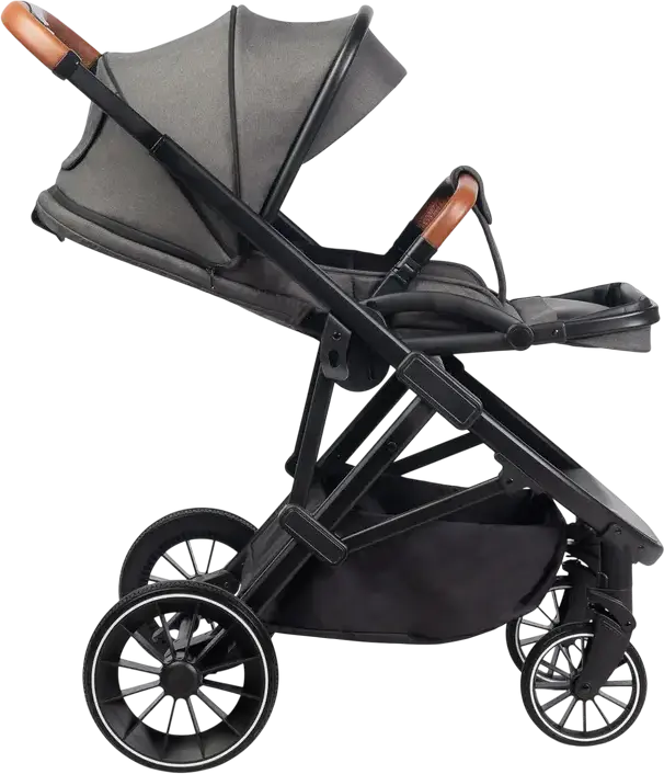 Caretero Ratio Baby Stroller Buggy, Dark Gray, Reversible Seat, 0-4 Years, Max 22kg, Adjustable Handle, EVA Foam Wheels, 5-Point Harness, with Rain Cover and Footmuff