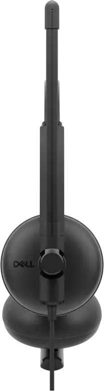 Dell WH125 Wired USB-A Headset, On-Ear Design with 270° Rotational Boom Microphone, Inline Volume and Mute Controls, Leatherette Cushions, Color: Black