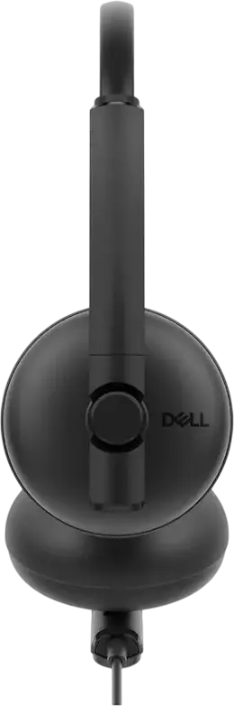 Dell WH125 Wired USB-A Headset, On-Ear Design with 270° Rotational Boom Microphone, Inline Volume and Mute Controls, Leatherette Cushions, Color: Black