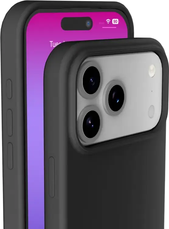 Cellularline Sensation Case for Apple iPhone 17 Pro, Soft-touch Silicone Cover with Antibacterial Technology and Microfiber Lining, Black, SENSATIONIPH17PROK
