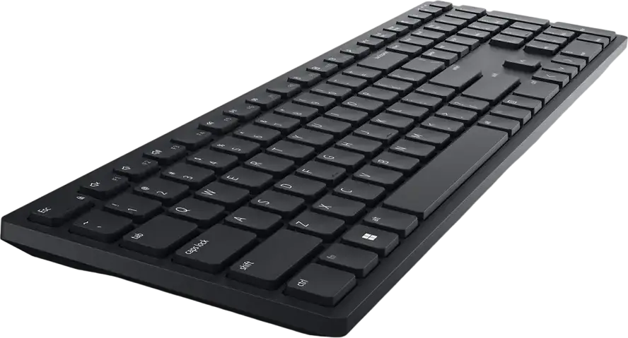 Dell KB500 Pro Wireless Keyboard, 2.4 GHz USB Connection, Full-size Membrane Switch with Numeric Keypad and Multimedia Keys, Black, English/Russian Layout