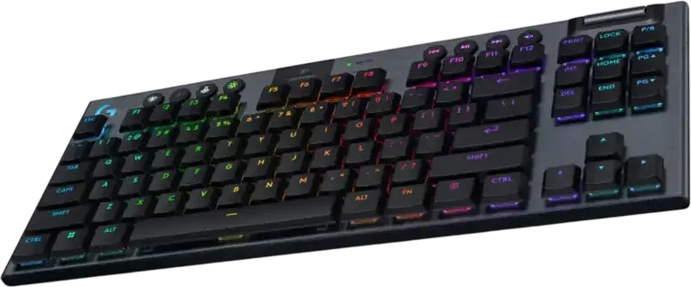 Logitech G915 X Lightspeed TKL Wireless Mechanical Gaming Keyboard, GL Linear Switches, Turkish Layout, LIGHTSYNC RGB, Tri-Mode Connectivity, Low Profile, Black