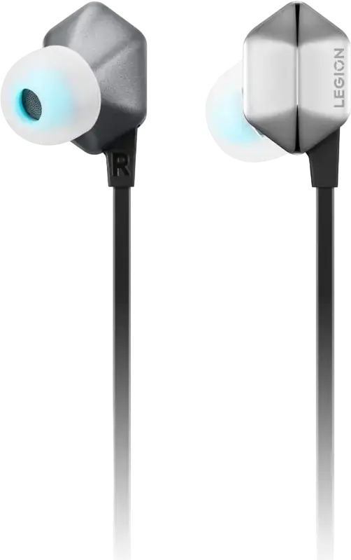 Игровые внутриканальные наушники Lenovo Legion E510, подключение USB Type-C, виртуальный объемный звук 7.1, Hi-Res Audio, RGB-подсветка, шумоподавление, Stormy Gray