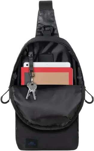 RivaCase Dijon 5312 Shoulder Bag and Waistpack for Tablets up to 10.1 inches, Polyester and Polyurethane, Black, with Phone Pocket and Side Handle