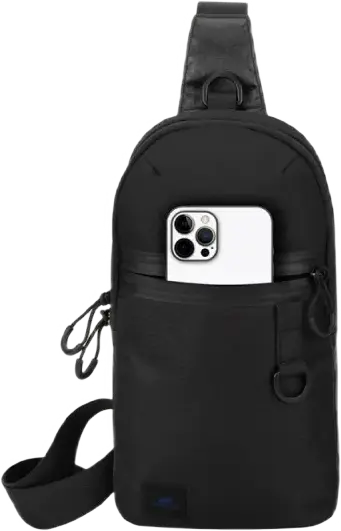 RivaCase Dijon 5312 Shoulder Bag and Waistpack for Tablets up to 10.1 inches, Polyester and Polyurethane, Black, with Phone Pocket and Side Handle