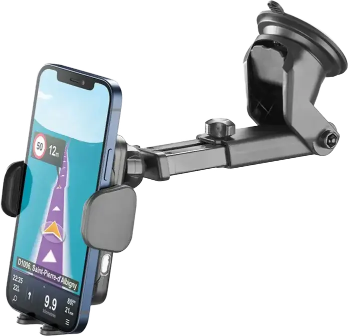 Cellularline Hug Dual Pro 15W Wireless Charging Car Smartphone Holder INSTHOLDERWIR15K with Wideactive Technology, Auto-Open Sensors, Black, Windshield, Dashboard, Air Vent
