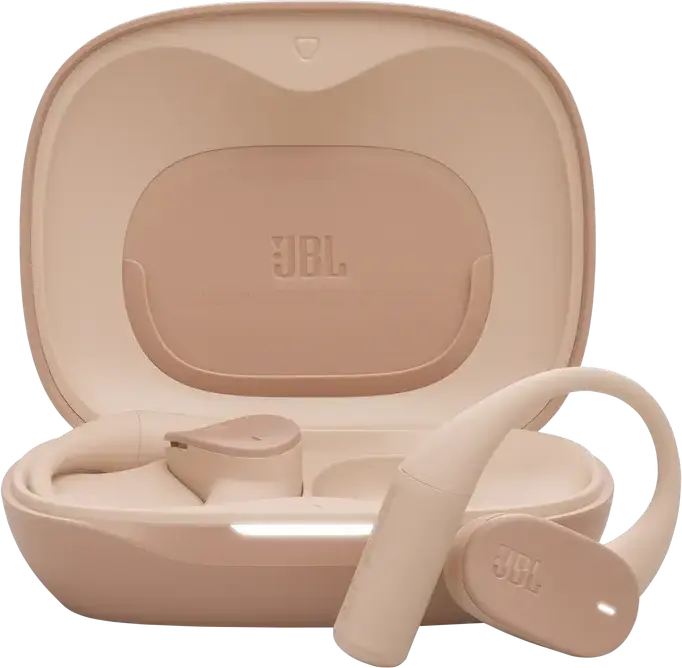 JBL Sense Lite True Wireless Open-Ear Headphones, Beige, with OpenSound Technology, 18x11mm Dynamic Drivers, 32h Battery, 4 Mics, Multipoint, IP54 Rating