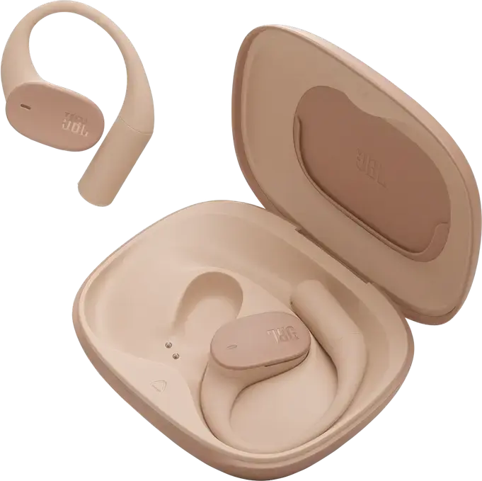 JBL Sense Lite True Wireless Open-Ear Headphones, Beige, with OpenSound Technology, 18x11mm Dynamic Drivers, 32h Battery, 4 Mics, Multipoint, IP54 Rating