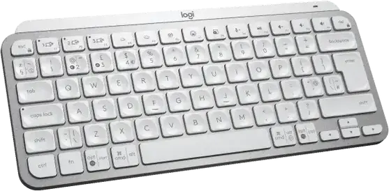 Logitech MX Keys Mini Wireless Illuminated Keyboard, Pale Gray, Bluetooth Low Energy, Multi-Device Easy-Switch, USB-C Rechargeable, Backlit, 131.95 x 295.99 x 20.97 mm