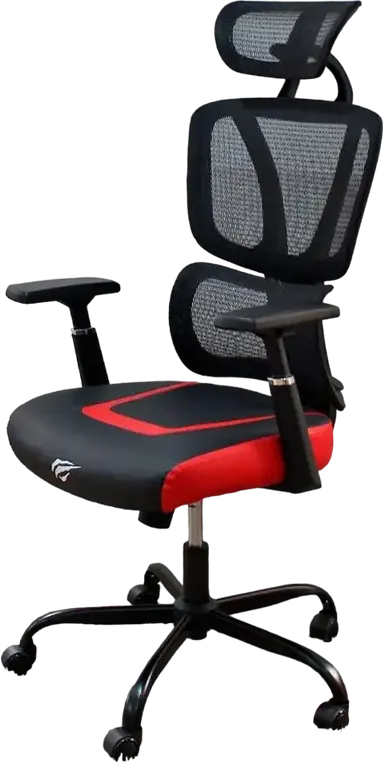 Havit GC919 Gaming Chair, Black and Red, PVC Leather & Mesh, 3D Adjustable Armrests, Ergonomic Lumbar Support, Headrest, Iron Frame, Max Load 130kg