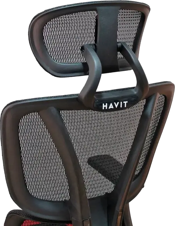Havit GC919 Gaming Chair, Black and Red, PVC Leather & Mesh, 3D Adjustable Armrests, Ergonomic Lumbar Support, Headrest, Iron Frame, Max Load 130kg