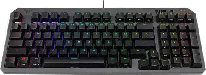 Tastatură Mecanică ASUS TUF Gaming K3 Gen II RGB, USB, Switch-uri Optico-Mecanice, Layout Compact 96%, Rezistență IP57 la Apă și Praf, AURA Sync, Negru