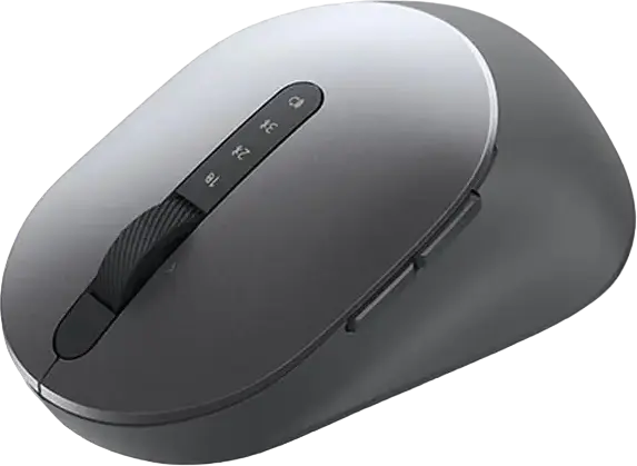 Mouse Wireless Dell MS5320W Multi-Device, Bluetooth LE și 2.4 GHz, Senzor Optic 1600 DPI, 7 Butoane, Conectare la 3 Dispozitive, Funcționează pe Sticlă, Titan Gray