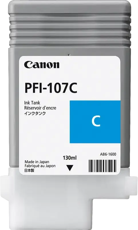 Cartuș de cerneală Canon PFI-107, 130ml, Cyan