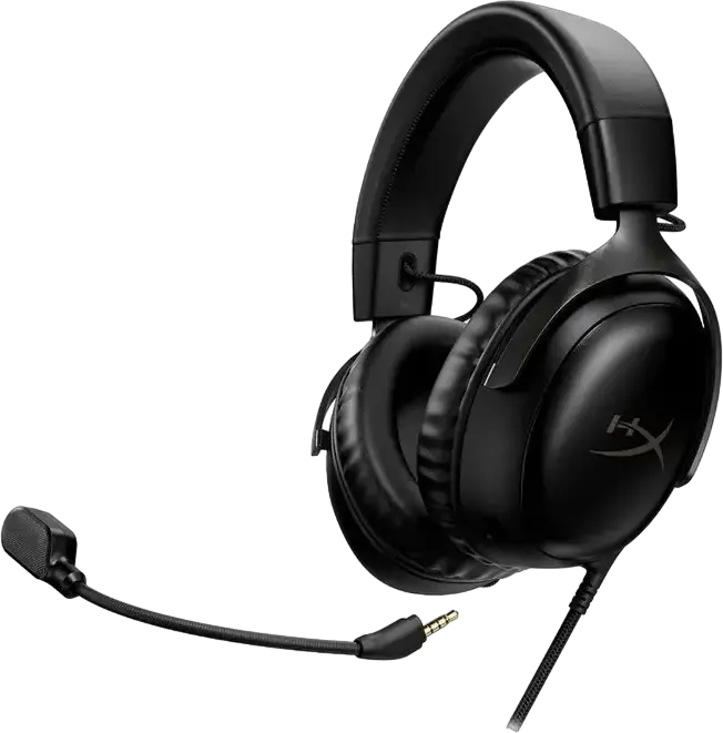 HyperX Cloud III Gaming Headset for PC, PlayStation, Xbox, Switch, Mobile, Closed-Back Over-Ear with 53mm Neodymium Drivers, Detachable Noise-Cancelling Mic, Aluminum Frame, USB & 3.5mm, Black