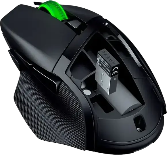 Razer Basilisk V3 X HyperSpeed Wireless Gaming Mouse, 18000 DPI Optical Sensor, Dual-mode 2.4GHz & Bluetooth, 7 Programmable Buttons, Chroma RGB, Black