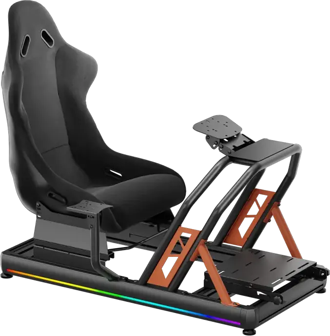 Scaun Gaming Lumi LRS08-BS02-KP01, Textil, Negru | Portocaliu