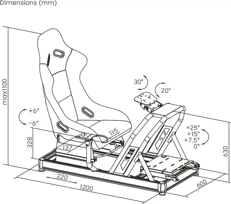 Scaun Simulator Racing Lumi LRS08-BS02-KP01 (Negru / Portocaliu) cu Scaun Bucket din Fibra de Sticla, Cadru Aliaj Aluminiu, Iluminare RGB, compatibil Logitech Fanatec Thrustmaster