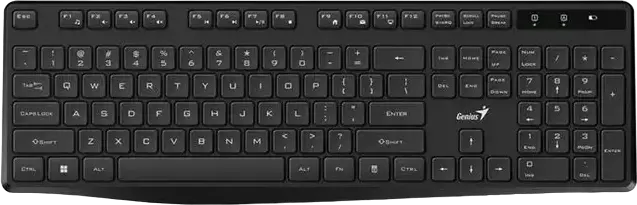 Wireless Keyboard Genius KB-7200, Fn Keys, Chocolate keys, Battery indicator, 2xAAA, Black, USB